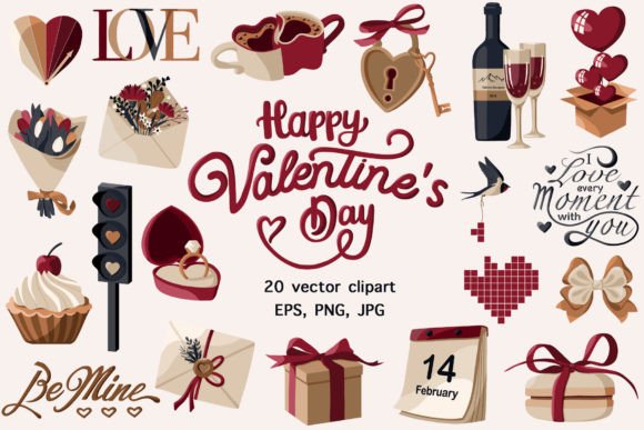 Download Happy Valentine’s Day Vector Clipart - Premium Resources