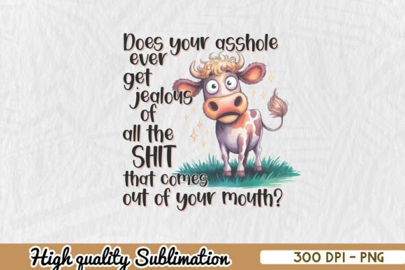 Download Edgy Cow Sarcasm Animal Humorous PNG - Edgy Collection