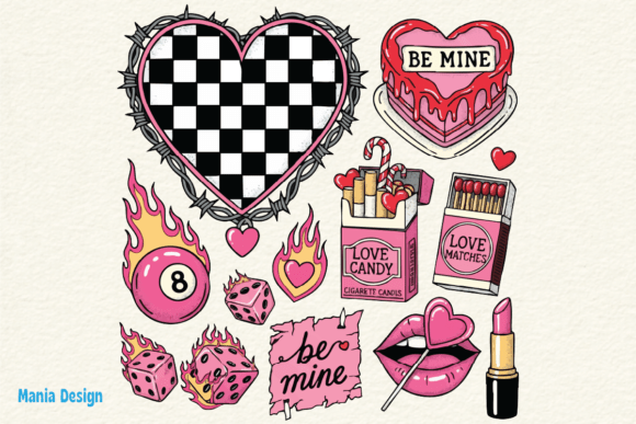 Download Retro Pink Edgy Valentine PNG - Edgy Collection