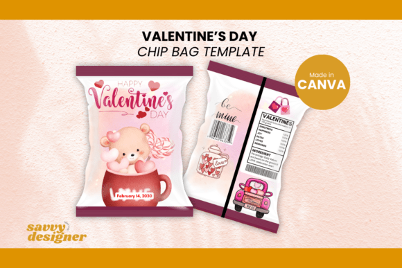 Download Happy Valentine's Day Chip Bag Template - Premium Bundle