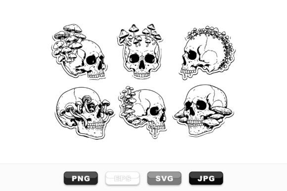 Download Edgy Skull Mushroom Clipart Set - Edgy Collection